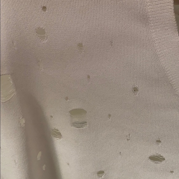 T by Alexander Wang knit distressed top - Picture 3 of 4